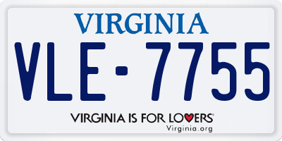 VA license plate VLE7755