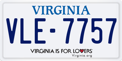 VA license plate VLE7757