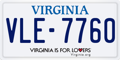 VA license plate VLE7760