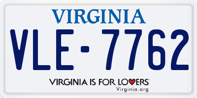 VA license plate VLE7762