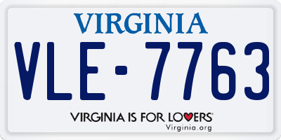 VA license plate VLE7763