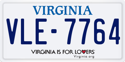 VA license plate VLE7764