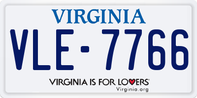 VA license plate VLE7766