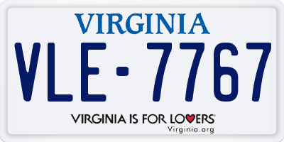 VA license plate VLE7767