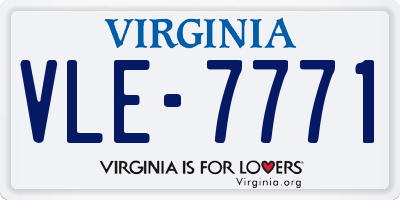 VA license plate VLE7771
