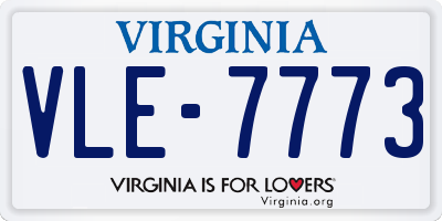 VA license plate VLE7773