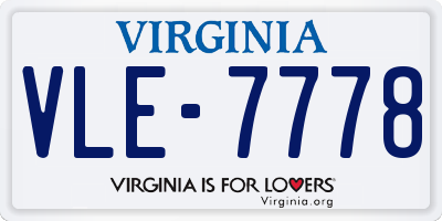 VA license plate VLE7778