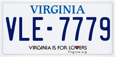 VA license plate VLE7779