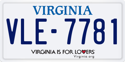 VA license plate VLE7781