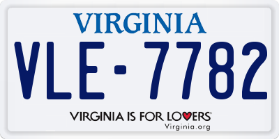 VA license plate VLE7782