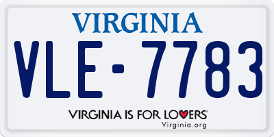VA license plate VLE7783