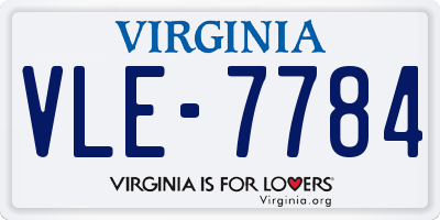 VA license plate VLE7784