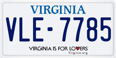 VA license plate VLE7785