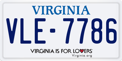 VA license plate VLE7786