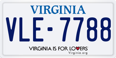 VA license plate VLE7788