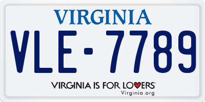 VA license plate VLE7789