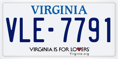 VA license plate VLE7791