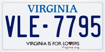 VA license plate VLE7795