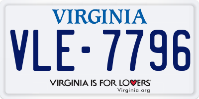 VA license plate VLE7796