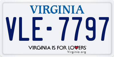 VA license plate VLE7797
