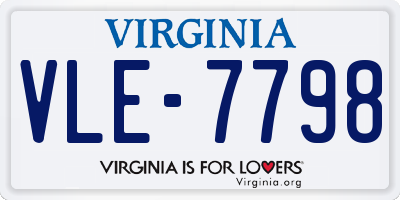 VA license plate VLE7798