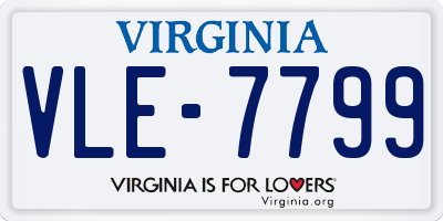 VA license plate VLE7799