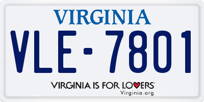 VA license plate VLE7801