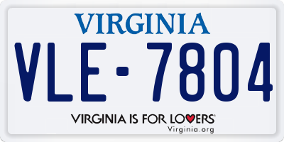 VA license plate VLE7804