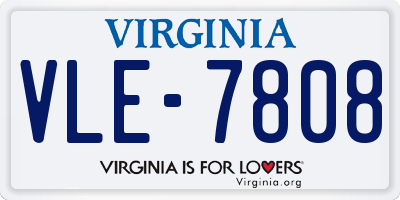 VA license plate VLE7808