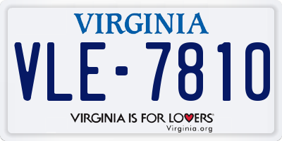 VA license plate VLE7810