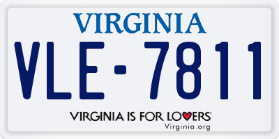 VA license plate VLE7811