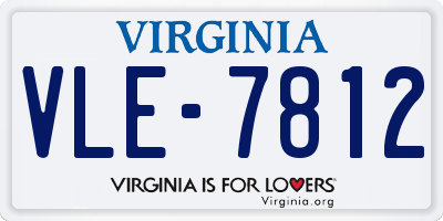 VA license plate VLE7812