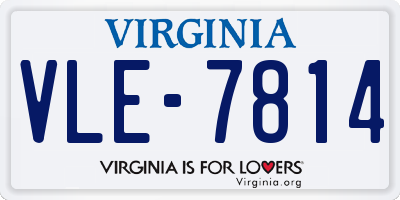 VA license plate VLE7814