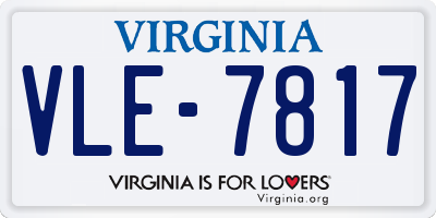 VA license plate VLE7817