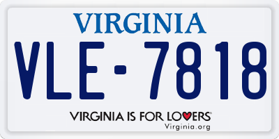 VA license plate VLE7818