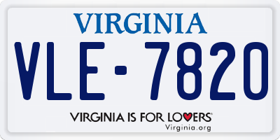 VA license plate VLE7820