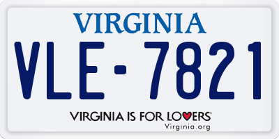 VA license plate VLE7821