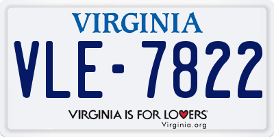 VA license plate VLE7822