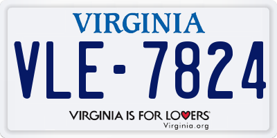 VA license plate VLE7824