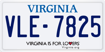 VA license plate VLE7825