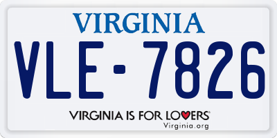 VA license plate VLE7826