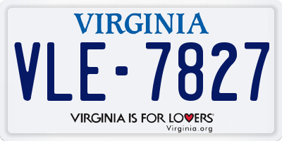 VA license plate VLE7827