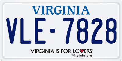 VA license plate VLE7828