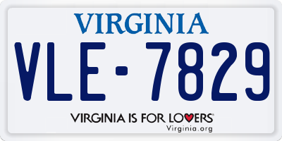 VA license plate VLE7829