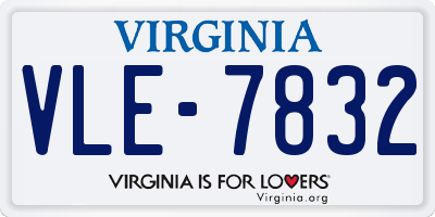 VA license plate VLE7832