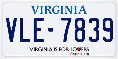 VA license plate VLE7839