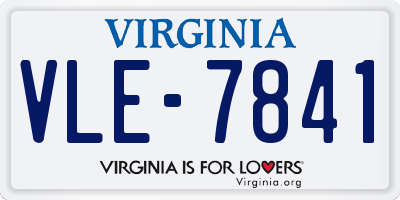 VA license plate VLE7841