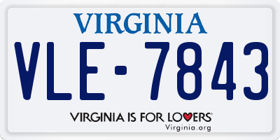 VA license plate VLE7843