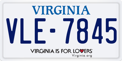 VA license plate VLE7845