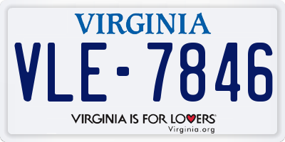 VA license plate VLE7846
